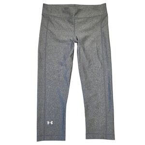 Under Armour Womens Gray HeatGear Compression Capri Leggings M Athleisure Gym‎